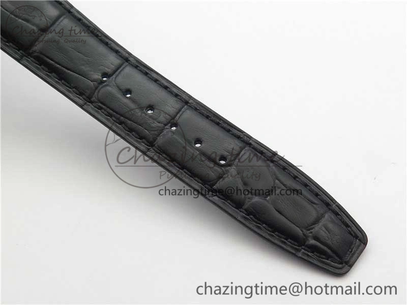 Portuguese Real PR Real Annual Calendar IW503502 ZF 1:1 Best Edition Black Dial Steel Markers on Black Leather Strap A52850