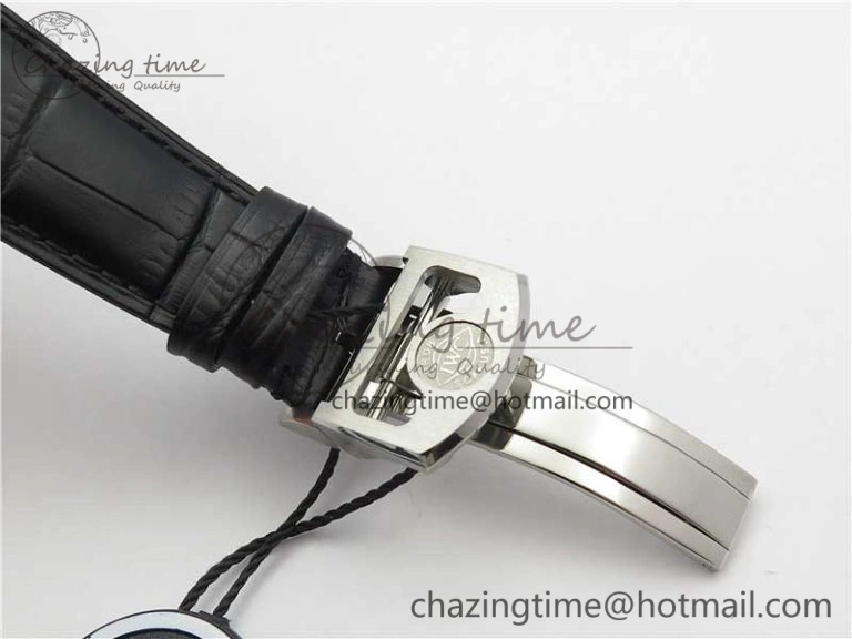 Portuguese Real PR Real Annual Calendar IW503502 ZF 1:1 Best Edition Black Dial Steel Markers on Black Leather Strap A52850