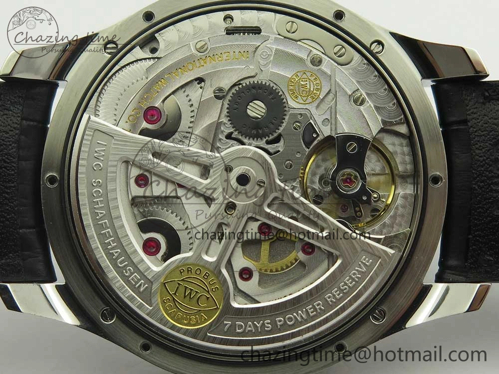 Portuguese Real PR Real Annual Calendar IW503502 ZF 1:1 Best Edition Blue Dial on Black Leather Strap A52850