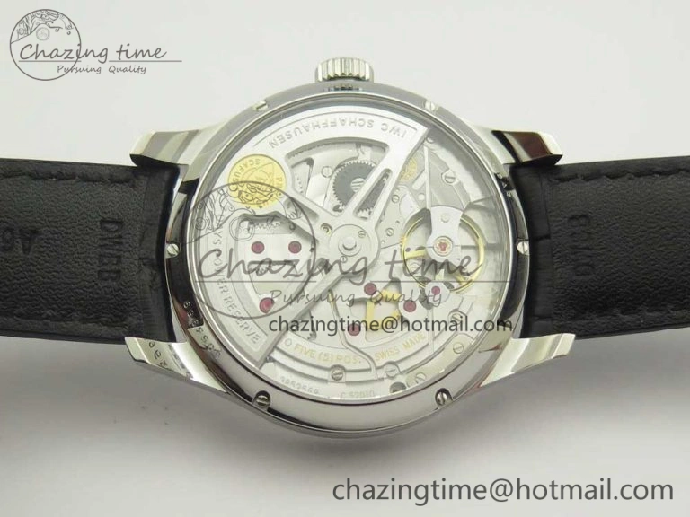Portuguese Real PR Real Annual Calendar IW503502 ZF 1:1 Best Edition Blue Dial on Black Leather Strap A52850