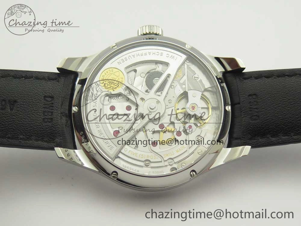 Portuguese Real PR Real Annual Calendar IW503502 ZF 1:1 Best Edition Blue Dial on Black Leather Strap A52850