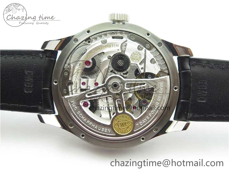 Portuguese Real PR Real Annual Calendar IW503510 ZF 1:1 Best Edition Green Dial on Black Leather Strap A52850