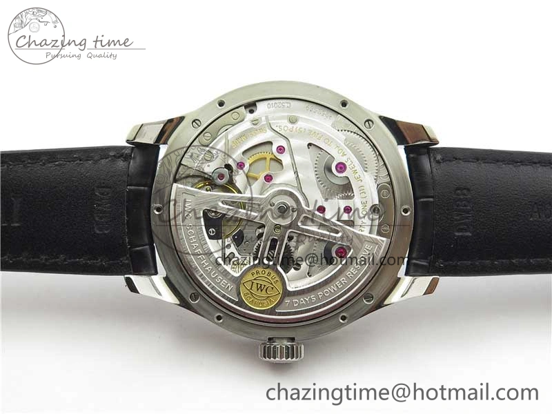 Portuguese Real PR Real Annual Calendar IW503510 ZF 1:1 Best Edition Green Dial on Black Leather Strap A52850