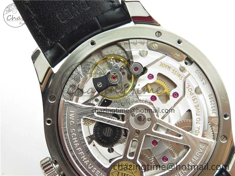 Portuguese Real PR Real Annual Calendar IW503510 ZF 1:1 Best Edition Green Dial on Black Leather Strap A52850