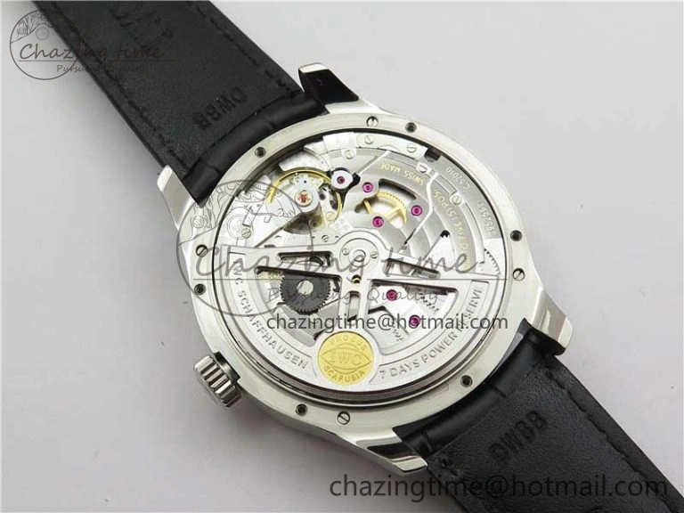 Portuguese Real PR Real Annual Calendar IW503510 ZF 1:1 Best Edition Green Dial on Black Leather Strap A52850