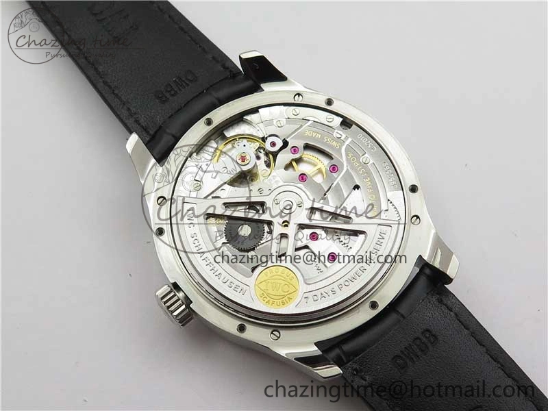 Portuguese Real PR Real Annual Calendar IW503510 ZF 1:1 Best Edition Green Dial on Black Leather Strap A52850