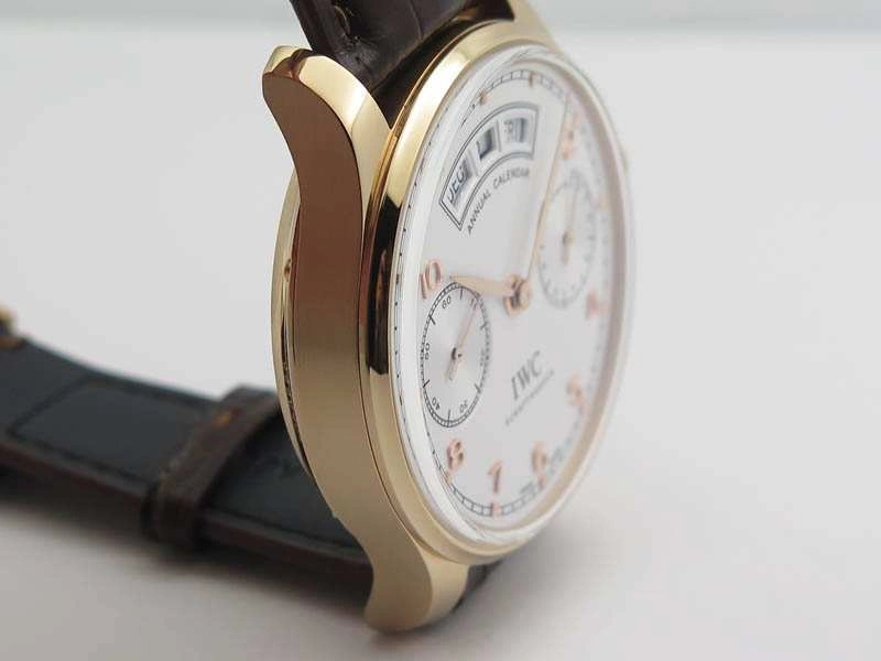 Portuguese Real PR Real Annual Calendar RG IW503504 YLF 1:1 Best Edition White Dial On Leather Strap A52850