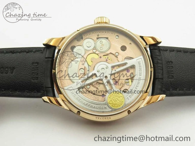 Portuguese Tourbillon IW5046 RG ZF Best Edition Gray Dial on Black Leather Strap
