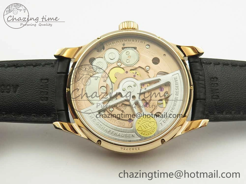Portuguese Tourbillon IW5046 RG ZF Best Edition Gray Dial on Black Leather Strap
