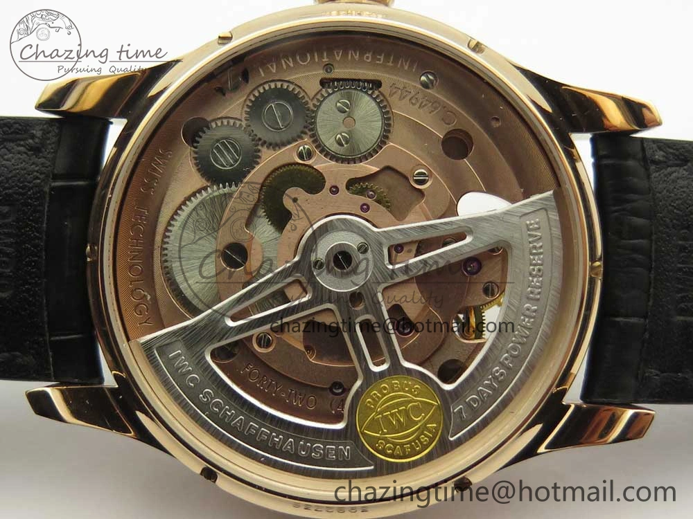 Portuguese Tourbillon IW5046 RG ZF Best Edition Gray Dial on Black Leather Strap