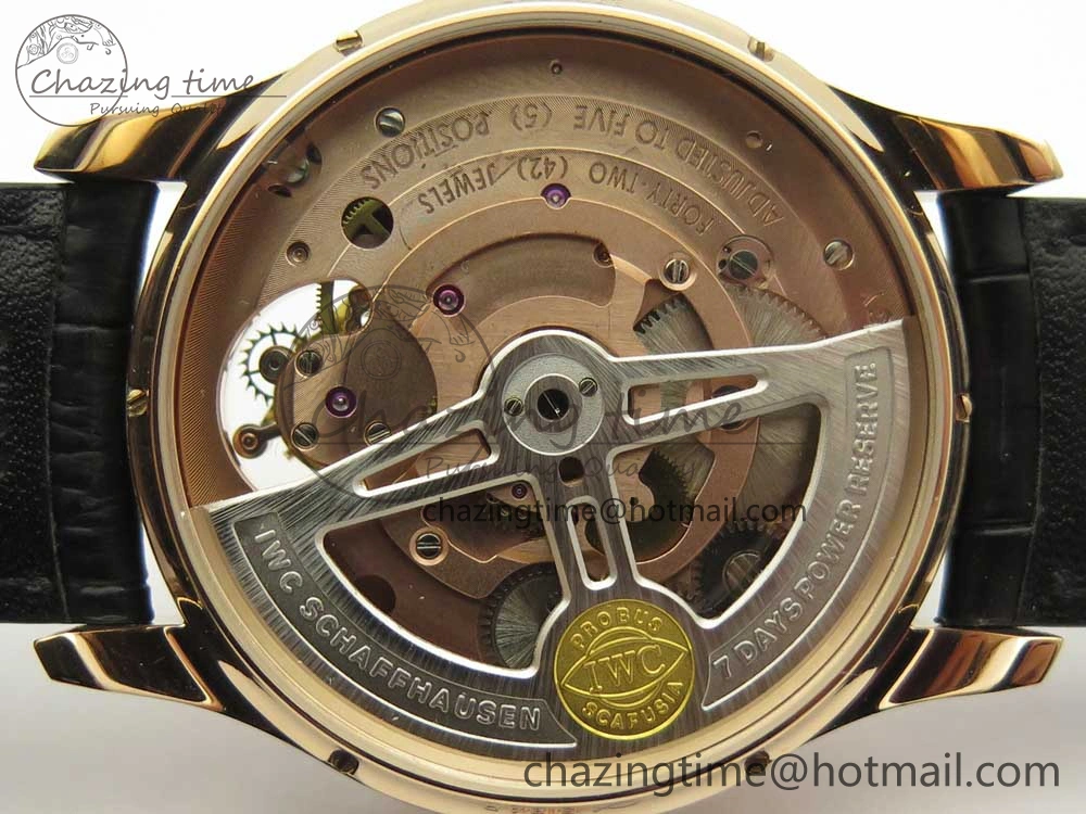 Portuguese Tourbillon IW5046 RG ZF Best Edition Gray Dial on Black Leather Strap