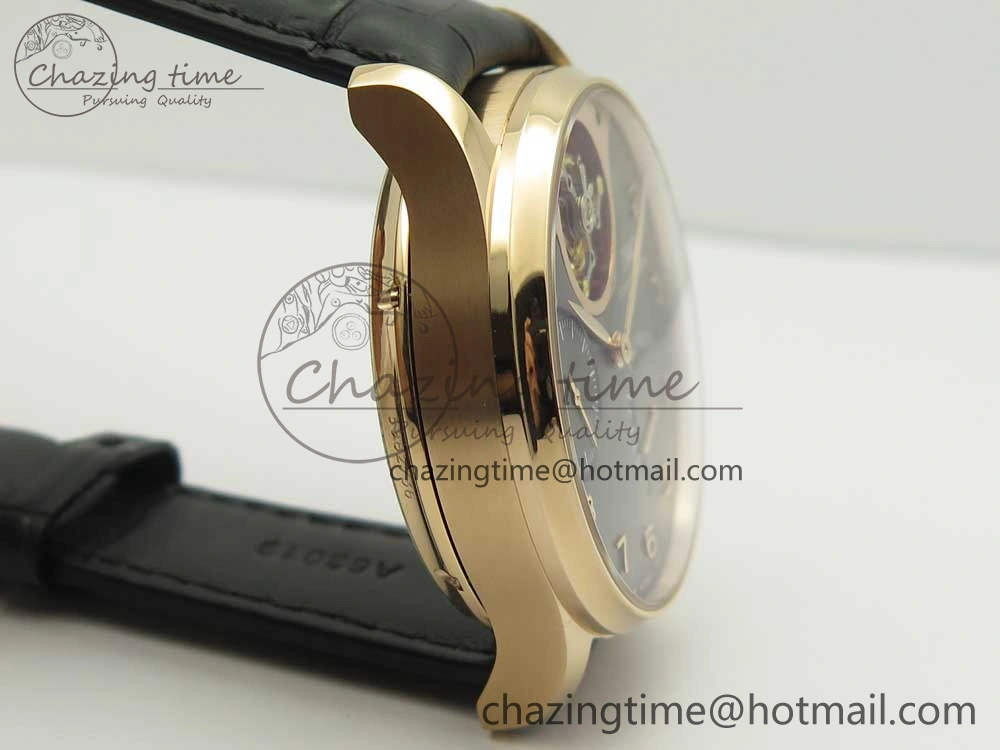 Portuguese Tourbillon IW5046 RG ZF Best Edition Gray Dial on Black Leather Strap