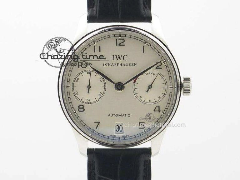 Portuguese Tourbillon IW5046 RG ZF Best Edition White Dial on Brown Leather Strap
