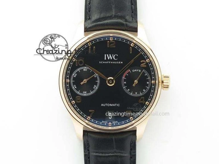 Portuguese Tourbillon IW5046 RG ZF Best Edition White Dial on Brown Leather Strap