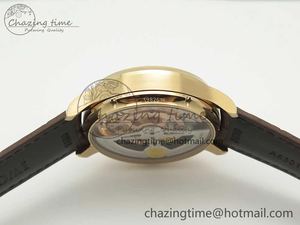 Portuguese Tourbillon IW5046 RG ZF Best Edition White Dial on Brown Leather Strap