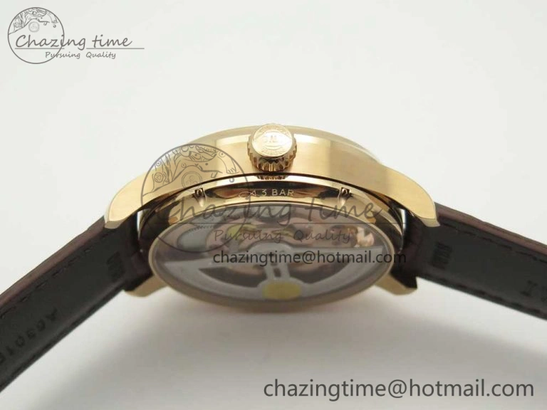 Portuguese Tourbillon IW5046 RG ZF Best Edition White Dial on Brown Leather Strap