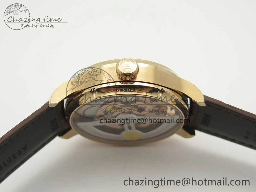 Portuguese Tourbillon IW5046 RG ZF Best Edition White Dial on Brown Leather Strap