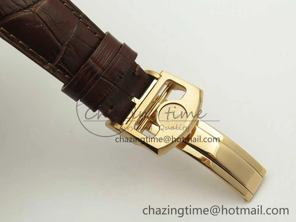 Portuguese Tourbillon IW5046 RG ZF Best Edition White Dial on Brown Leather Strap
