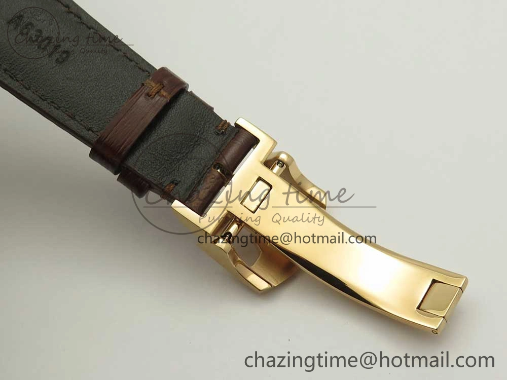 Portuguese Tourbillon IW5046 RG ZF Best Edition White Dial on Brown Leather Strap