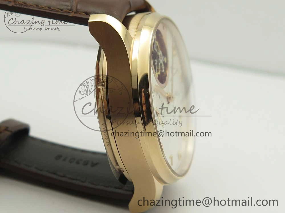Portuguese Tourbillon IW5046 RG ZF Best Edition White Dial on Brown Leather Strap