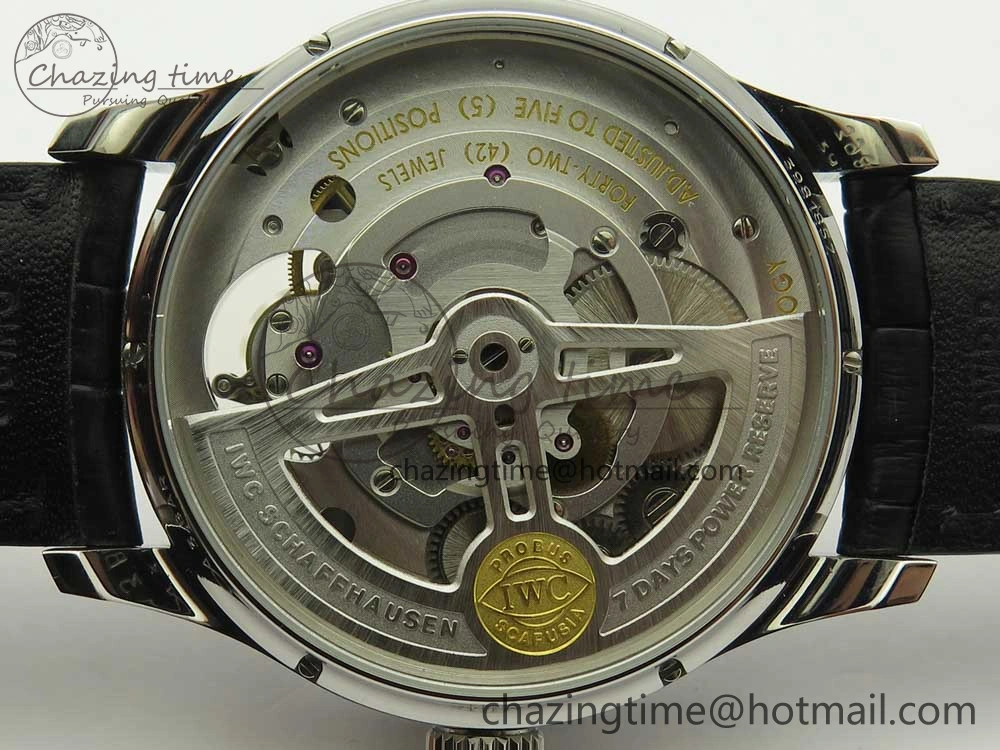 Portuguese Tourbillon IW5046 SS ZF Best Edition Gray Dial on Black Leather Strap