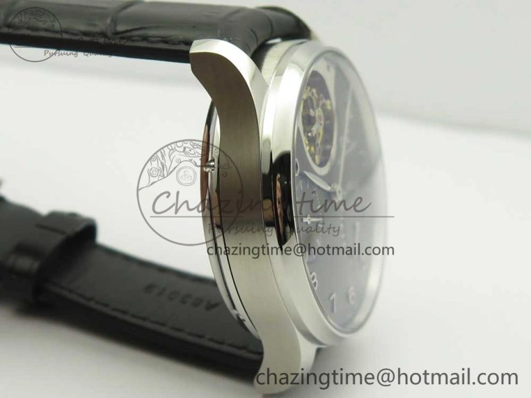 Portuguese Tourbillon IW5046 SS ZF Best Edition Gray Dial on Black Leather Strap