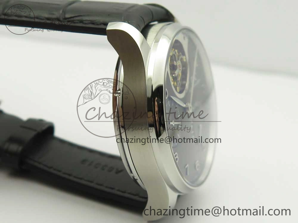 Portuguese Tourbillon IW5046 SS ZF Best Edition Gray Dial on Black Leather Strap