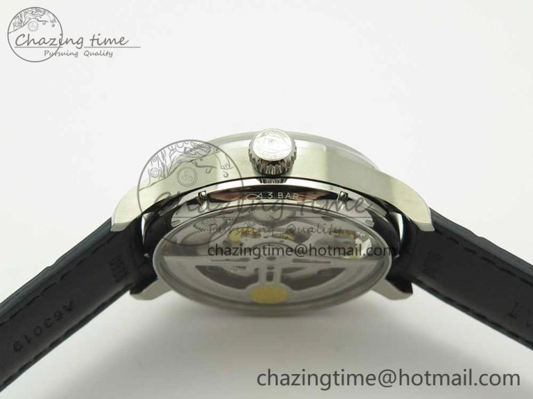 Portuguese Tourbillon IW5046 SS ZF Best Edition White Dial Blue Markers on Blue Leather Strap