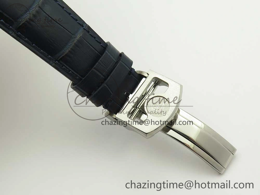 Portuguese Tourbillon IW5046 SS ZF Best Edition White Dial Blue Markers on Blue Leather Strap
