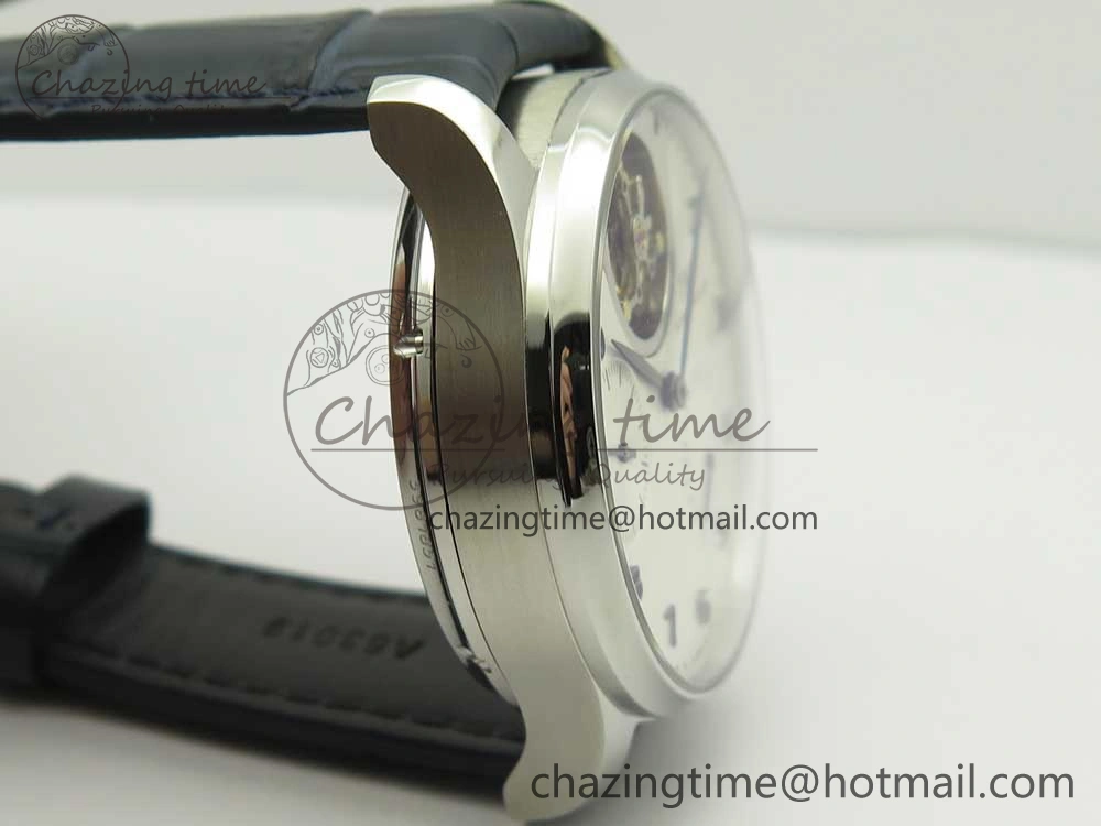 Portuguese Tourbillon IW5046 SS ZF Best Edition White Dial Blue Markers on Blue Leather Strap