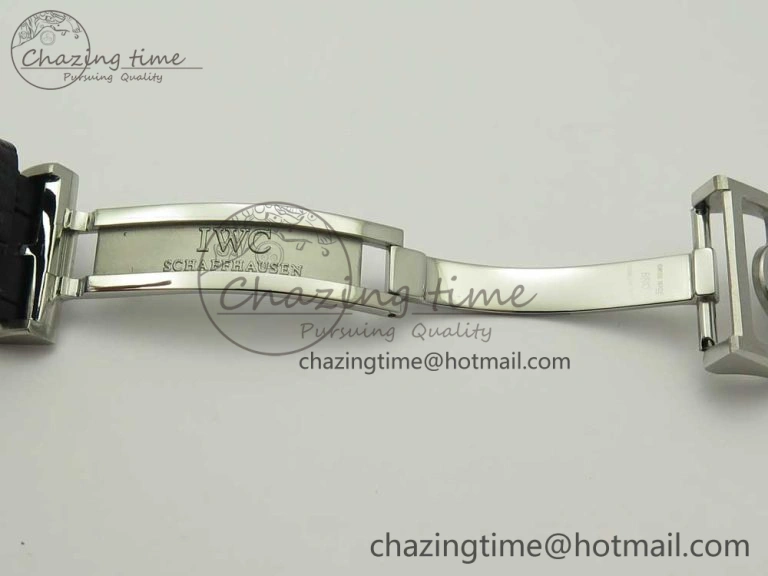 Portuguese Tourbillon IW5046 SS ZF Best Edition White Dial SS Markers on Black Leather Strap