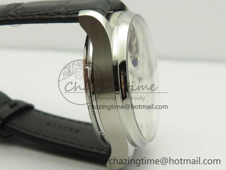 Portuguese Tourbillon IW5046 SS ZF Best Edition White Dial SS Markers on Black Leather Strap