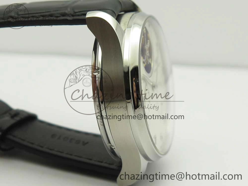 Portuguese Tourbillon IW5046 SS ZF Best Edition White Dial SS Markers on Black Leather Strap