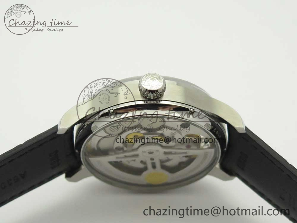 Portuguese Tourbillon IW5046 SS ZF Best Edition White Dial SS Markers on Black Leather Strap
