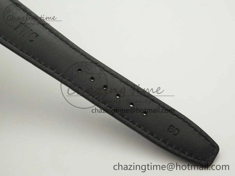 Portuguese Tourbillon IW5046 SS ZF Best Edition White Dial SS Markers on Black Leather Strap