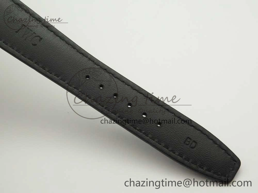 Portuguese Tourbillon IW5046 SS ZF Best Edition White Dial SS Markers on Black Leather Strap