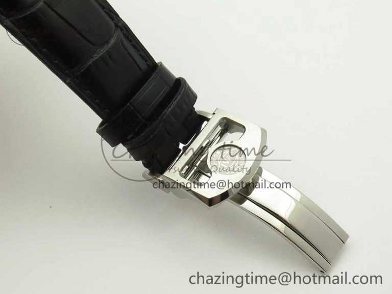 Portuguese Tourbillon IW5046 SS ZF Best Edition White Dial SS Markers on Black Leather Strap