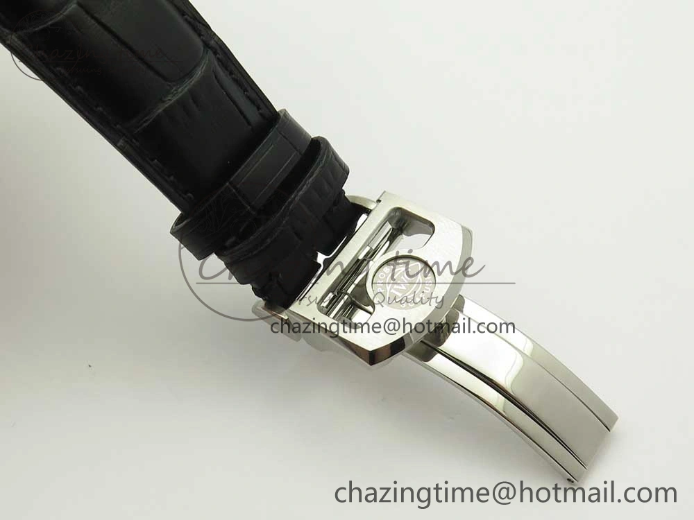 Portuguese Tourbillon IW5046 SS ZF Best Edition White Dial SS Markers on Black Leather Strap