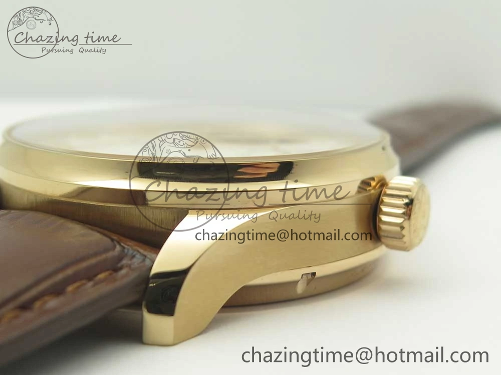 Portuguese Tourbillon IW504602 RG ZF Best Edition White Dial on Brown Leather Strap