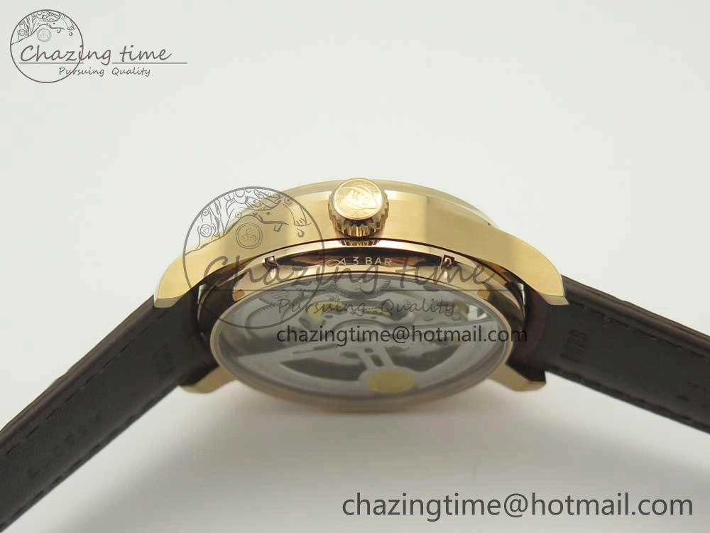 Portuguese Tourbillon IW504602 RG ZF Best Edition White Dial on Brown Leather Strap