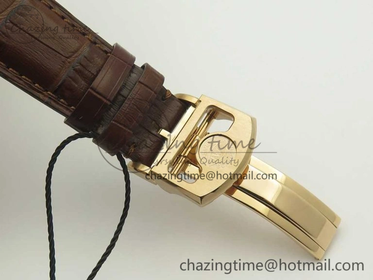 Portuguese Tourbillon IW504602 RG ZF Best Edition White Dial on Brown Leather Strap