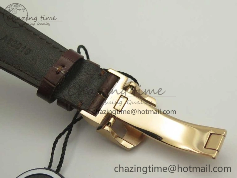 Portuguese Tourbillon IW504602 RG ZF Best Edition White Dial on Brown Leather Strap