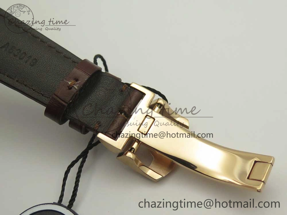 Portuguese Tourbillon IW504602 RG ZF Best Edition White Dial on Brown Leather Strap