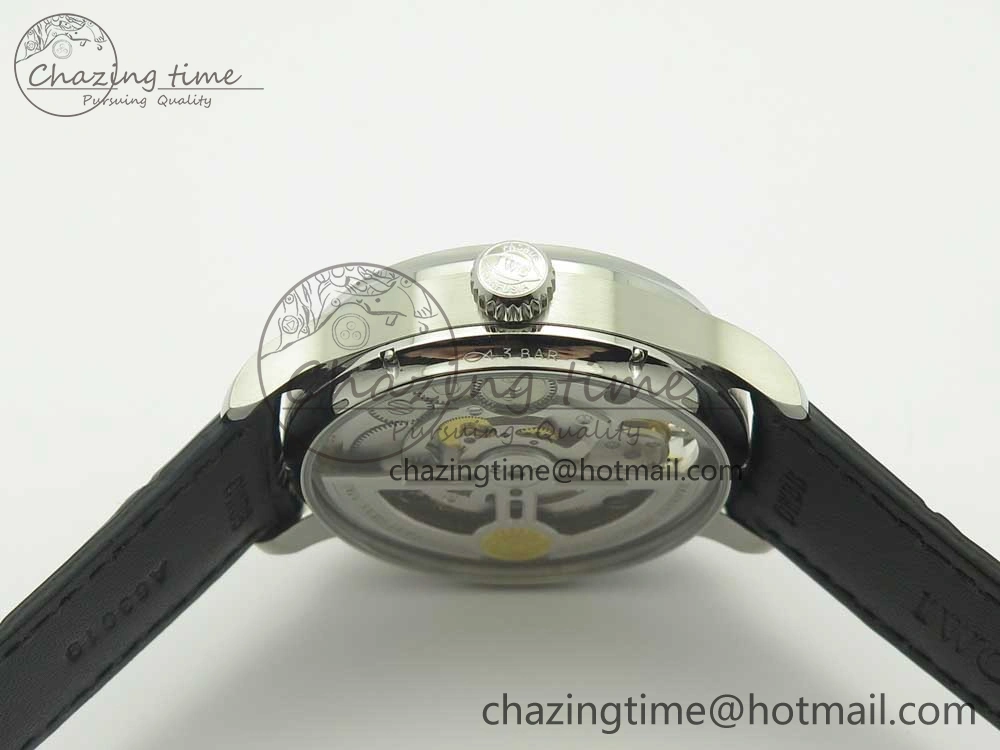 Portuguese Tourbillon IW504602 SS ZF Best Edition Blue Dial on Black Leather Strap
