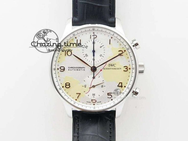 Portuguese Tourbillon IW504602 SS ZF Best Edition Gray Dial on Brown Leather Strap