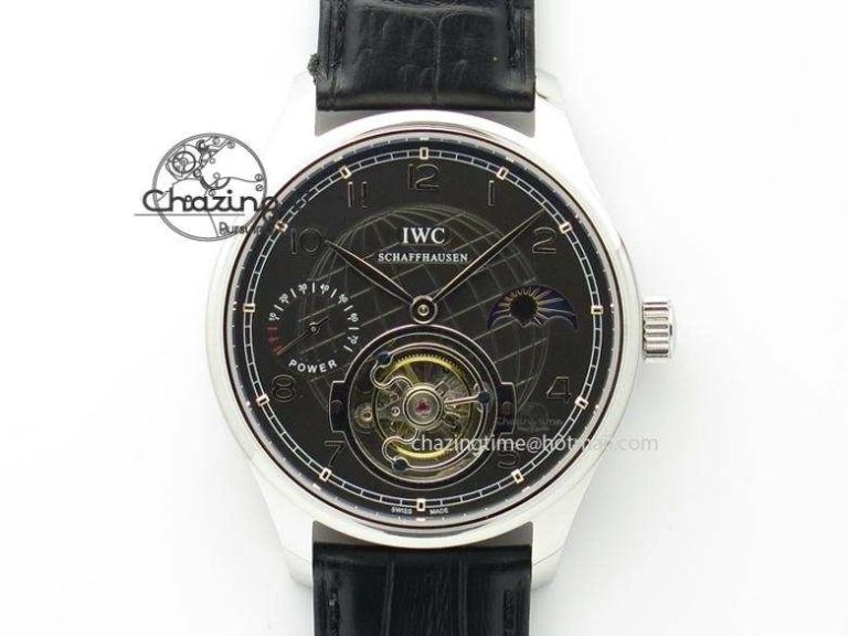 Portuguese Tourbillon IW504602 SS ZF Best Edition Gray Dial on Brown Leather Strap