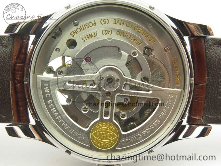 Portuguese Tourbillon IW504602 SS ZF Best Edition Gray Dial on Brown Leather Strap