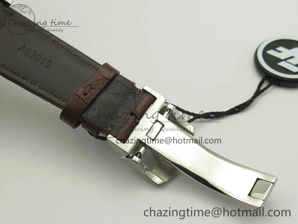 Portuguese Tourbillon IW504602 SS ZF Best Edition Gray Dial on Brown Leather Strap