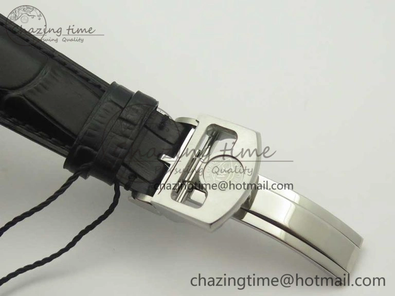 Portuguese Tourbillon IW504602 SS ZF Best Edition White Dial on Black Leather Strap