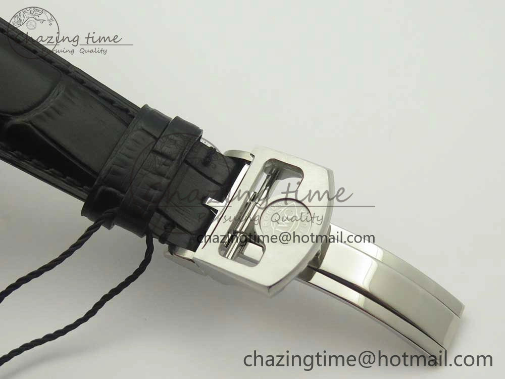 Portuguese Tourbillon IW504602 SS ZF Best Edition White Dial on Black Leather Strap